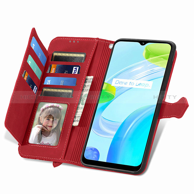 Handytasche Stand Schutzhülle Flip Leder Hülle S06D für Realme C30