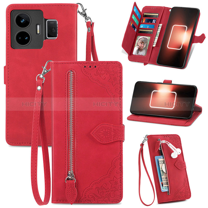 Handytasche Stand Schutzhülle Flip Leder Hülle S06D für Realme GT Neo6 5G Rot Plus