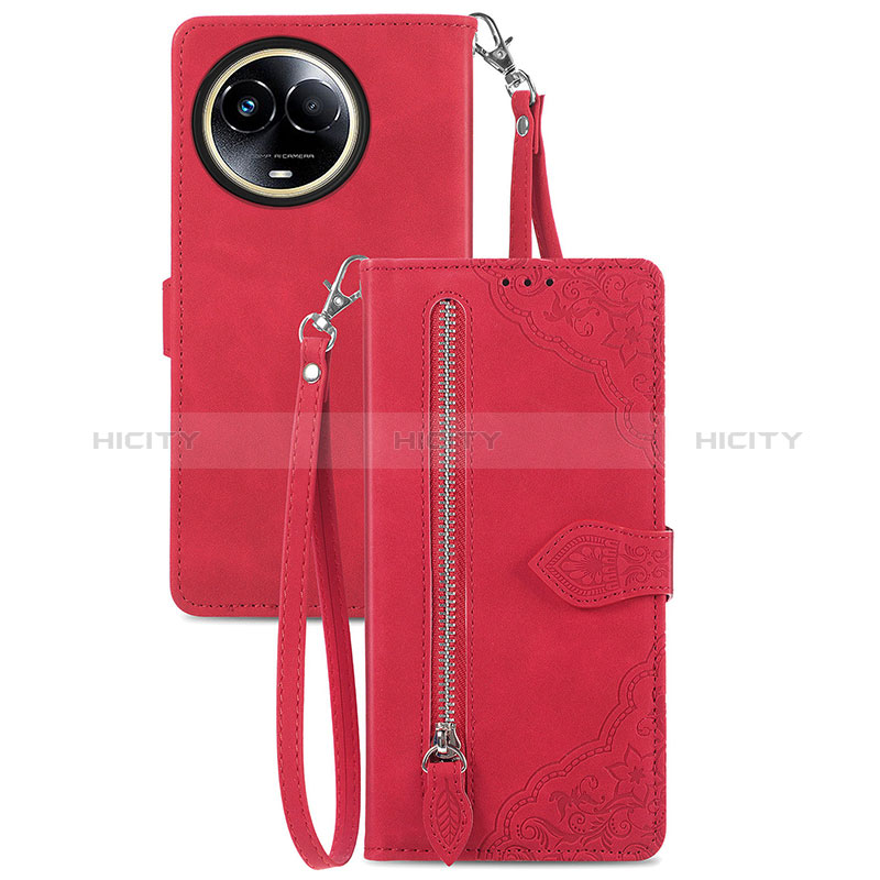 Handytasche Stand Schutzhülle Flip Leder Hülle S06D für Realme V50 5G Rot Plus