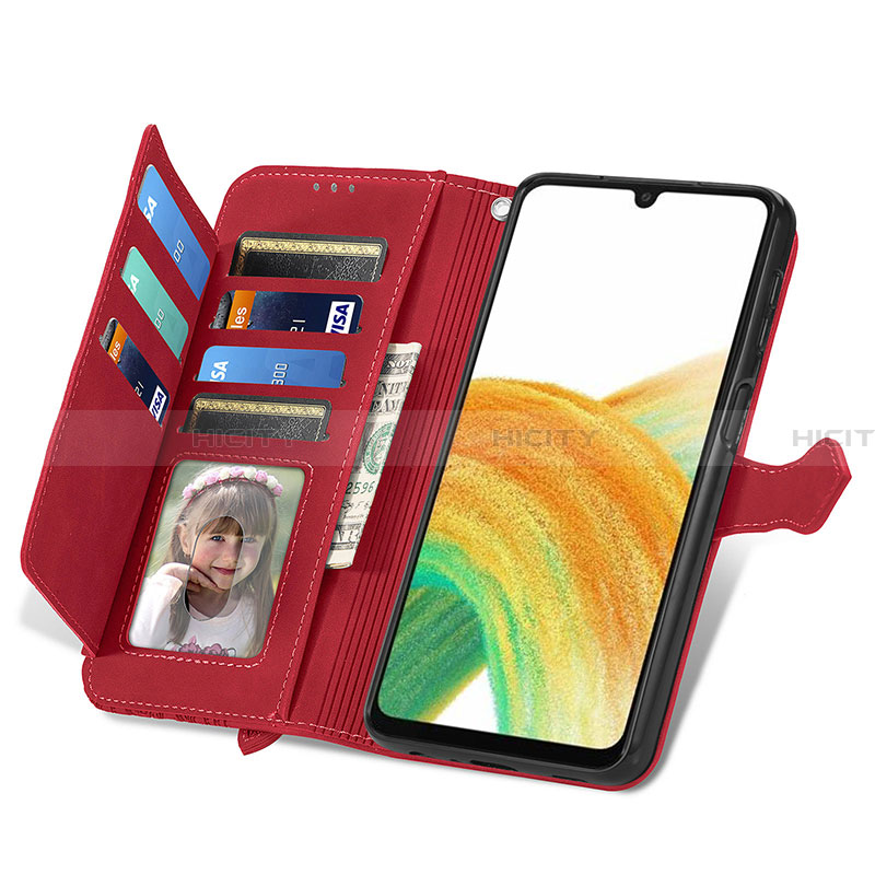 Handytasche Stand Schutzhülle Flip Leder Hülle S06D für Samsung Galaxy A13 4G groß