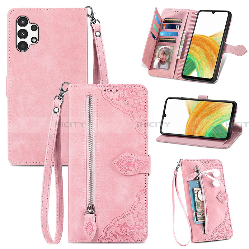 Handytasche Stand Schutzhülle Flip Leder Hülle S06D für Samsung Galaxy A13 4G Rosa