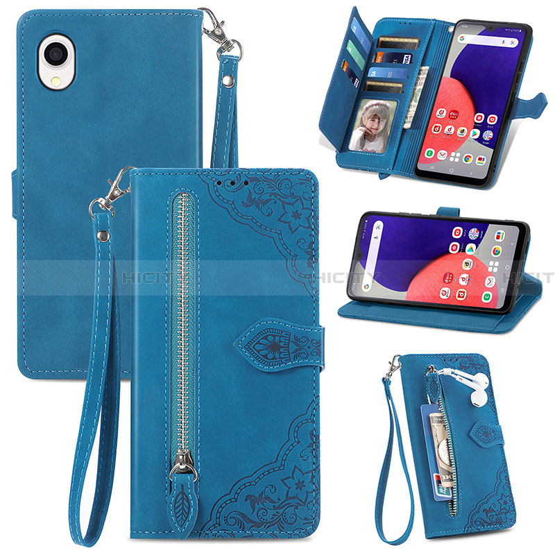 Handytasche Stand Schutzhülle Flip Leder Hülle S06D für Samsung Galaxy A22 5G SC-56B