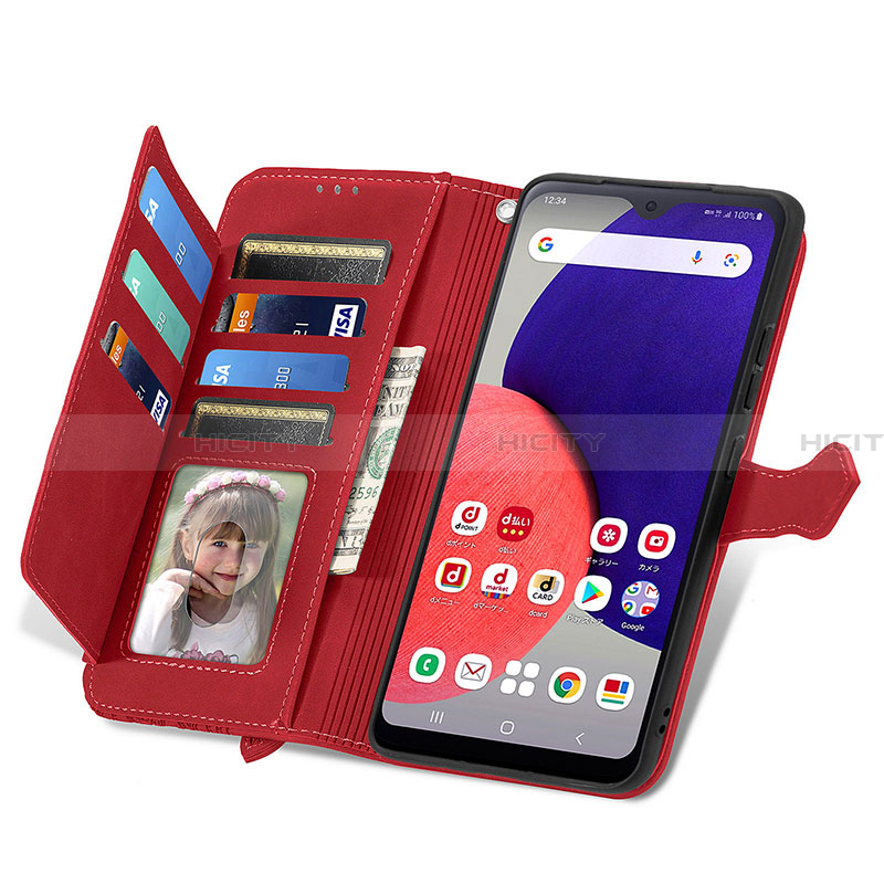 Handytasche Stand Schutzhülle Flip Leder Hülle S06D für Samsung Galaxy A22 5G SC-56B groß