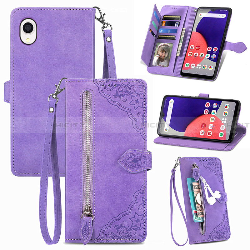 Handytasche Stand Schutzhülle Flip Leder Hülle S06D für Samsung Galaxy A22 5G SC-56B Rosa Plus