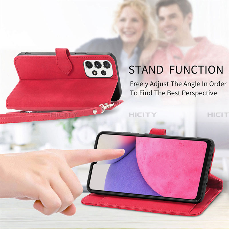 Handytasche Stand Schutzhülle Flip Leder Hülle S06D für Samsung Galaxy A33 5G groß