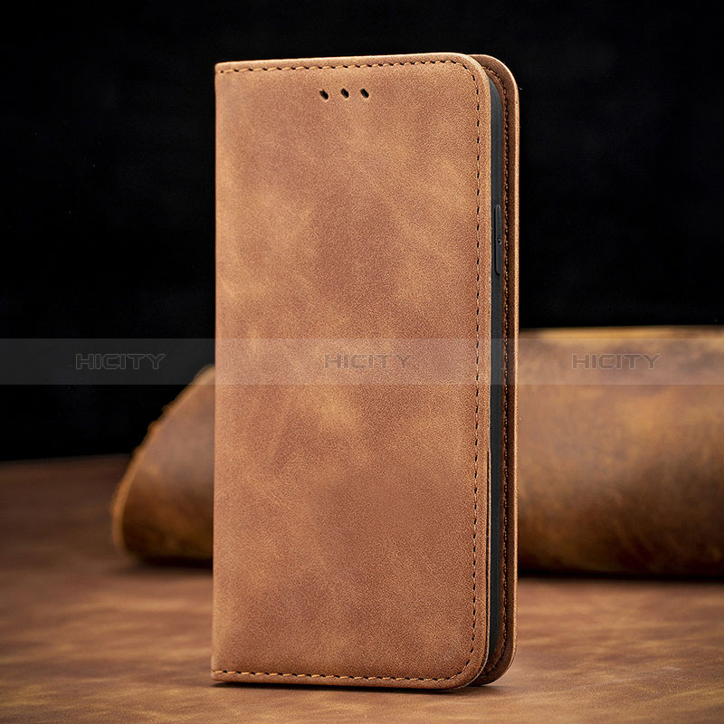 Handytasche Stand Schutzhülle Flip Leder Hülle S06D für Samsung Galaxy A41 Braun