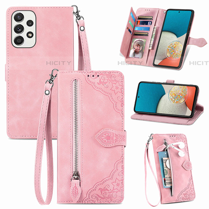 Handytasche Stand Schutzhülle Flip Leder Hülle S06D für Samsung Galaxy A53 5G Rosa