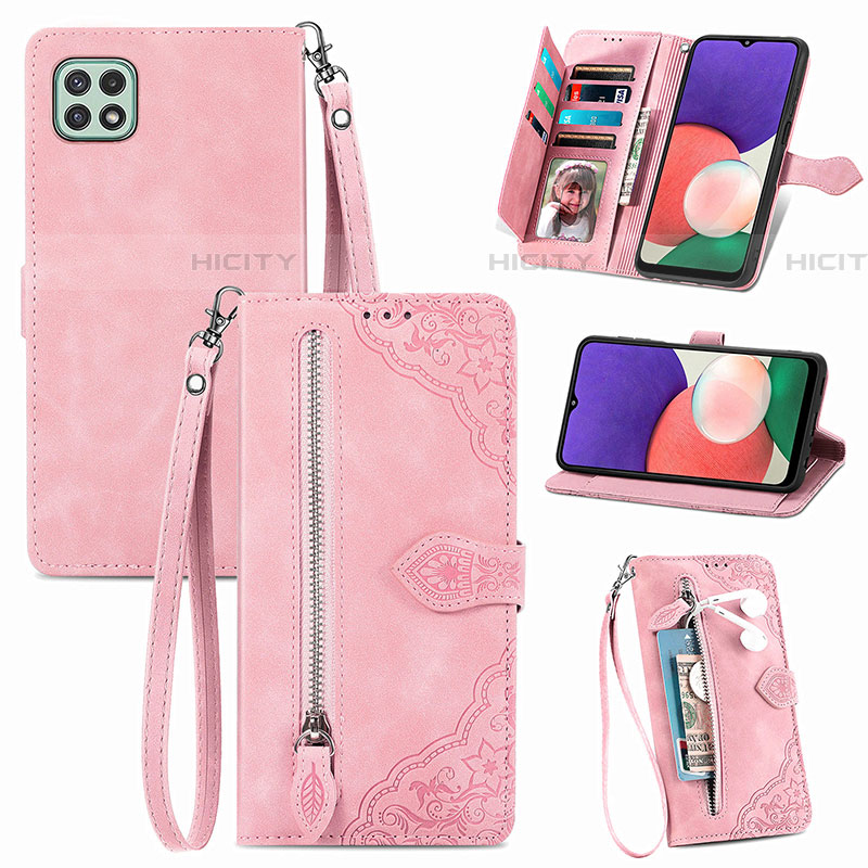 Handytasche Stand Schutzhülle Flip Leder Hülle S06D für Samsung Galaxy F42 5G Rosa