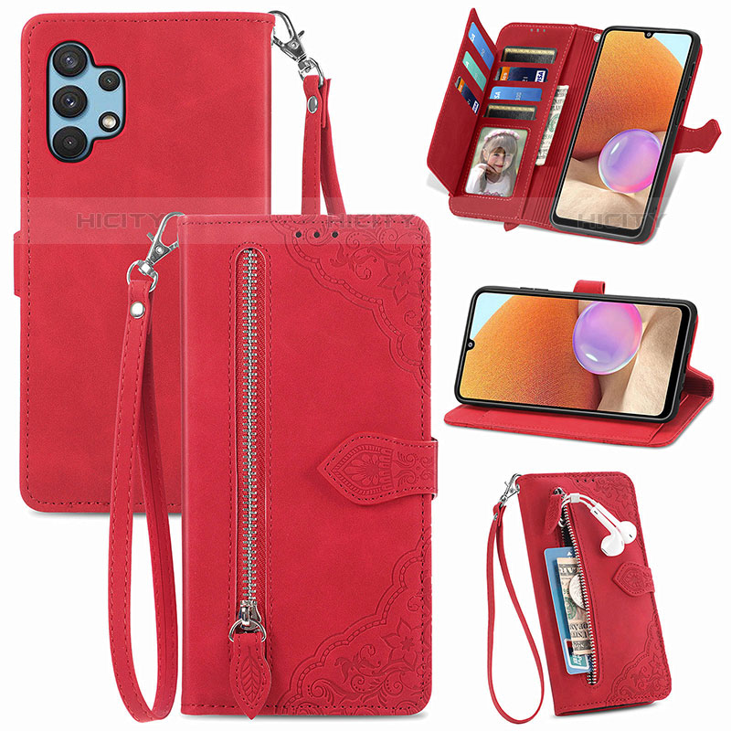 Handytasche Stand Schutzhülle Flip Leder Hülle S06D für Samsung Galaxy M32 5G groß