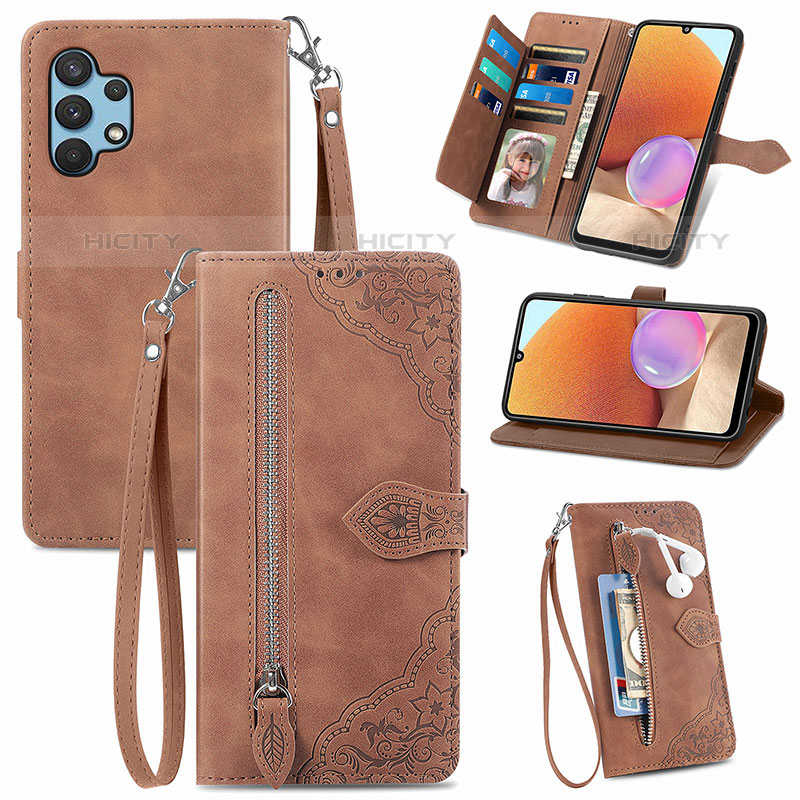 Handytasche Stand Schutzhülle Flip Leder Hülle S06D für Samsung Galaxy M32 5G groß