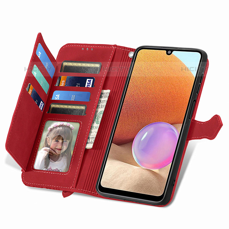 Handytasche Stand Schutzhülle Flip Leder Hülle S06D für Samsung Galaxy M32 5G groß