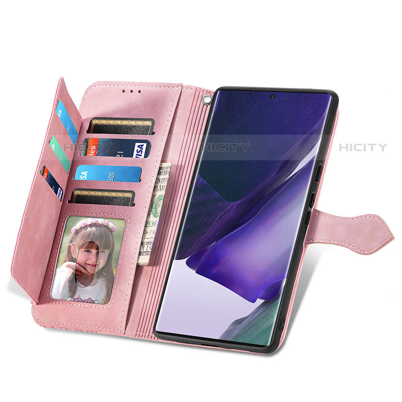 Handytasche Stand Schutzhülle Flip Leder Hülle S06D für Samsung Galaxy S23 Ultra 5G groß