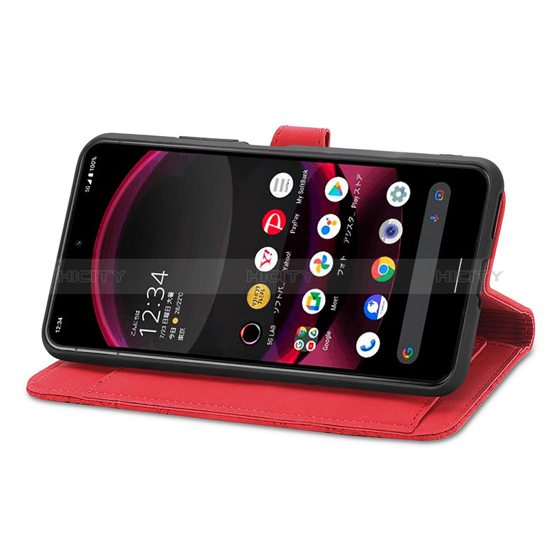 Handytasche Stand Schutzhülle Flip Leder Hülle S06D für Sharp Aquos R8 Pro groß