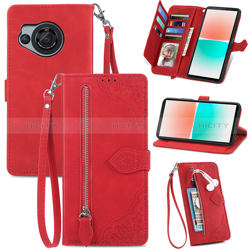 Handytasche Stand Schutzhülle Flip Leder Hülle S06D für Sharp Aquos R8s Rot