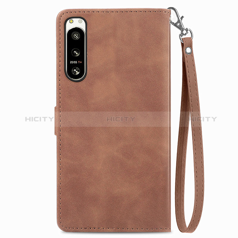 Handytasche Stand Schutzhülle Flip Leder Hülle S06D für Sony Xperia 5 IV Braun