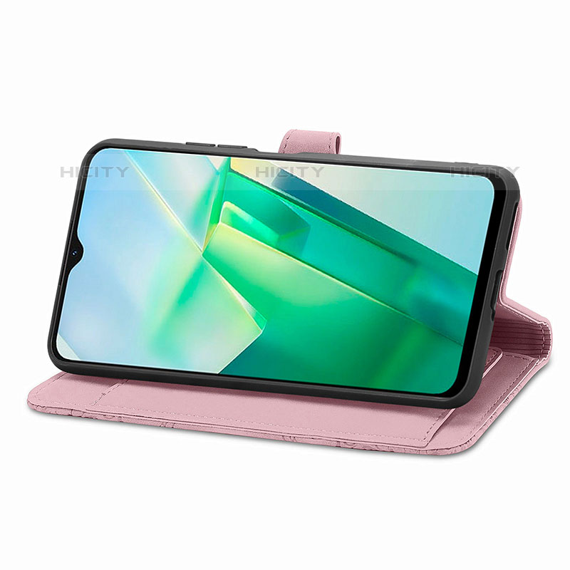 Handytasche Stand Schutzhülle Flip Leder Hülle S06D für Vivo iQOO Z6x groß