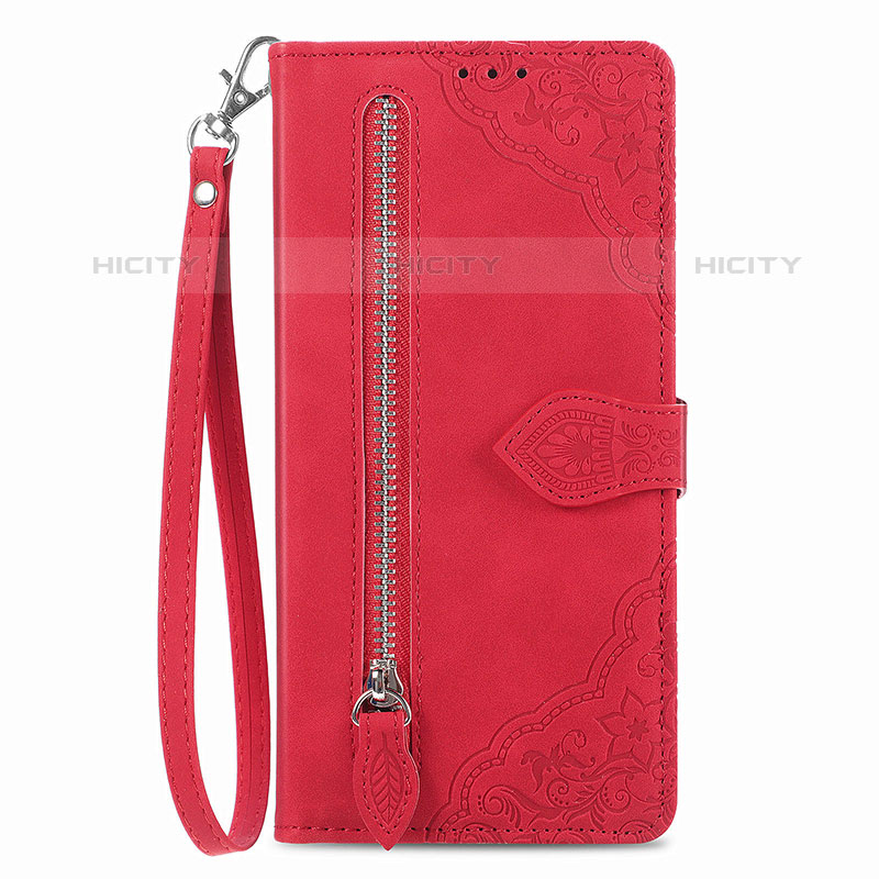 Handytasche Stand Schutzhülle Flip Leder Hülle S06D für Vivo iQOO Z6x Rot