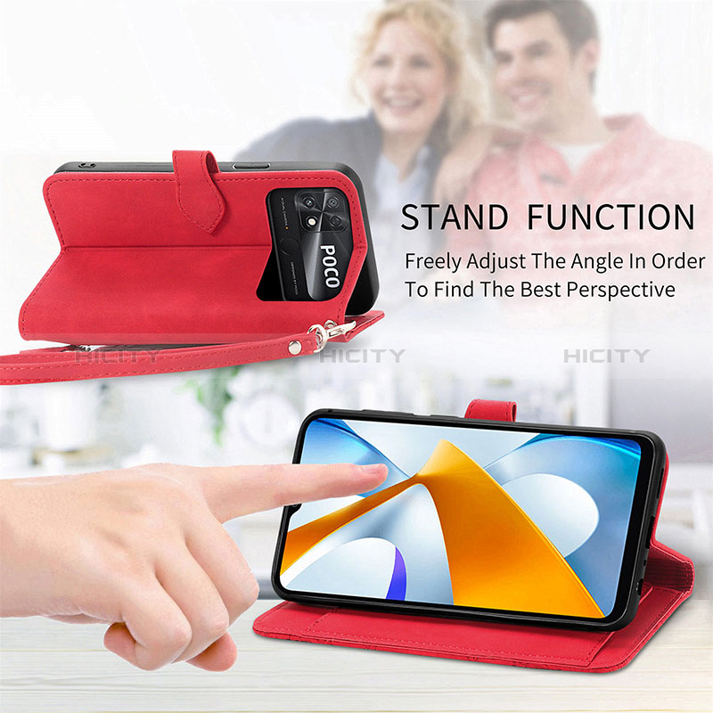 Handytasche Stand Schutzhülle Flip Leder Hülle S06D für Xiaomi Poco C40