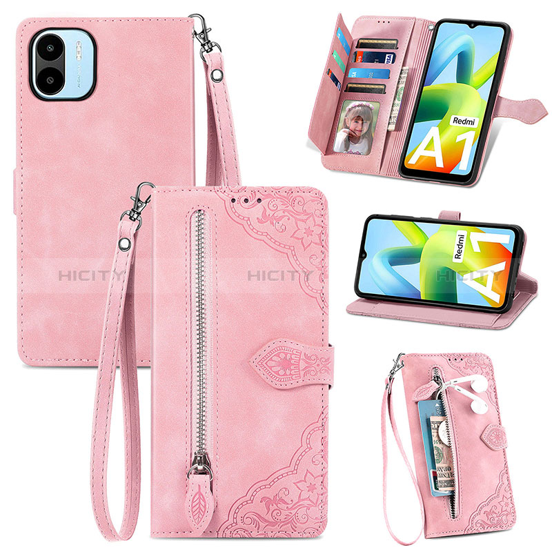 Handytasche Stand Schutzhülle Flip Leder Hülle S06D für Xiaomi Poco C51 Rosa