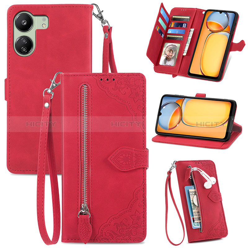 Handytasche Stand Schutzhülle Flip Leder Hülle S06D für Xiaomi Poco C65 groß