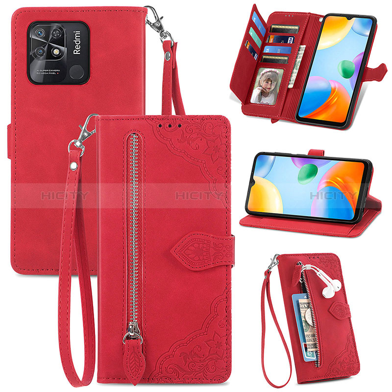 Handytasche Stand Schutzhülle Flip Leder Hülle S06D für Xiaomi Redmi 10 India