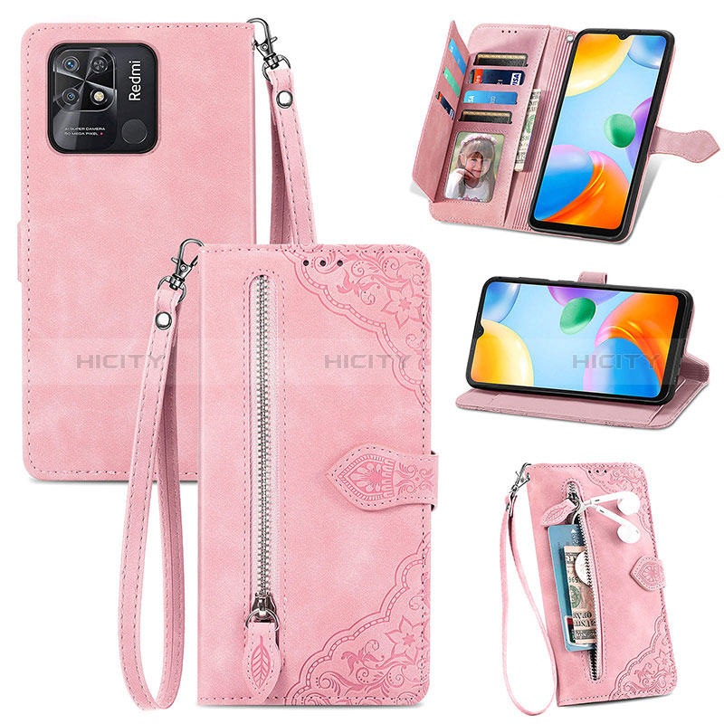 Handytasche Stand Schutzhülle Flip Leder Hülle S06D für Xiaomi Redmi 10C 4G Rosa