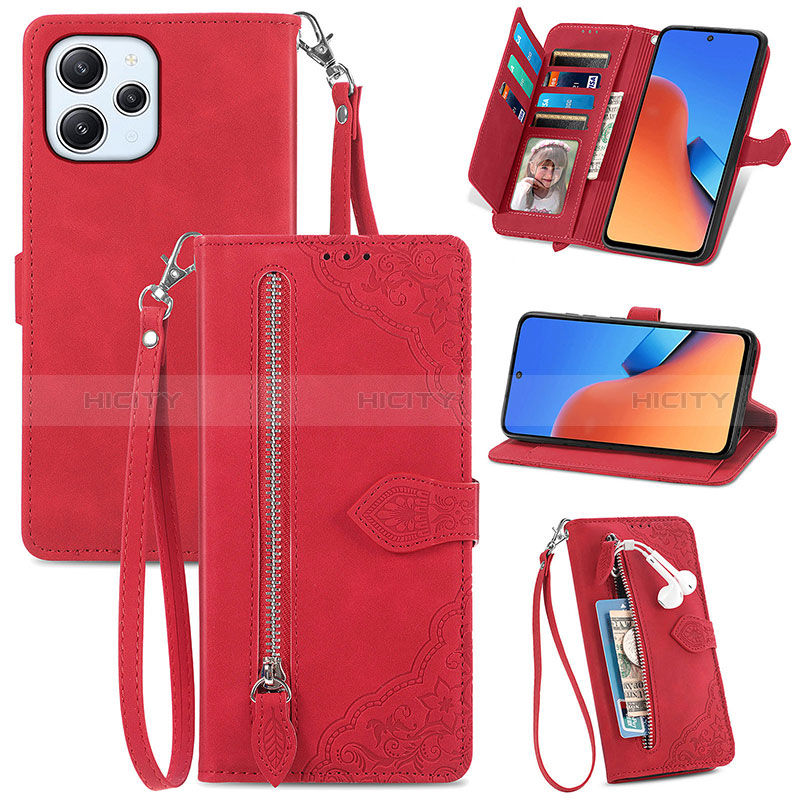 Handytasche Stand Schutzhülle Flip Leder Hülle S06D für Xiaomi Redmi 12 4G groß