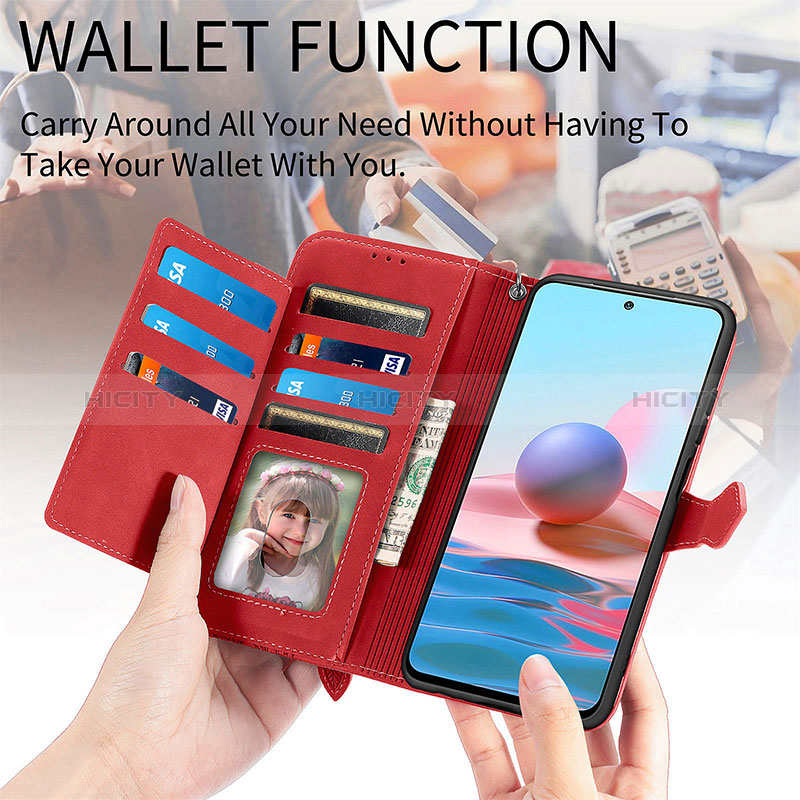 Handytasche Stand Schutzhülle Flip Leder Hülle S06D für Xiaomi Redmi Note 10 4G groß