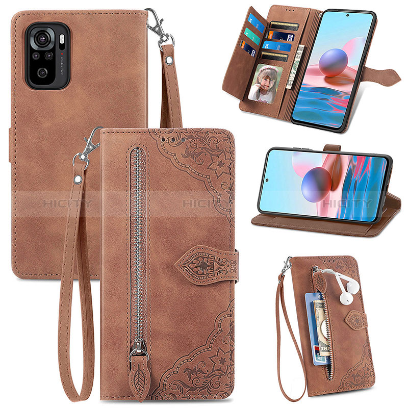 Handytasche Stand Schutzhülle Flip Leder Hülle S06D für Xiaomi Redmi Note 10 4G groß