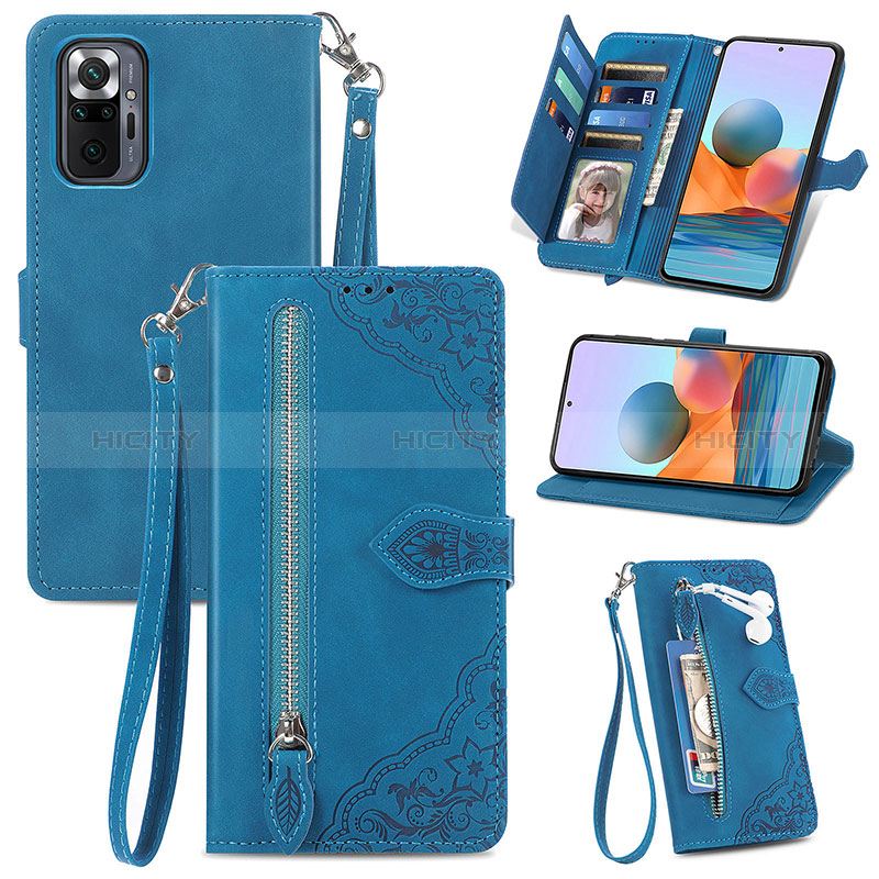 Handytasche Stand Schutzhülle Flip Leder Hülle S06D für Xiaomi Redmi Note 10 Pro 4G groß