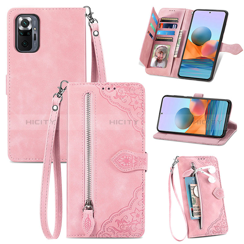 Handytasche Stand Schutzhülle Flip Leder Hülle S06D für Xiaomi Redmi Note 10 Pro 4G Rosa