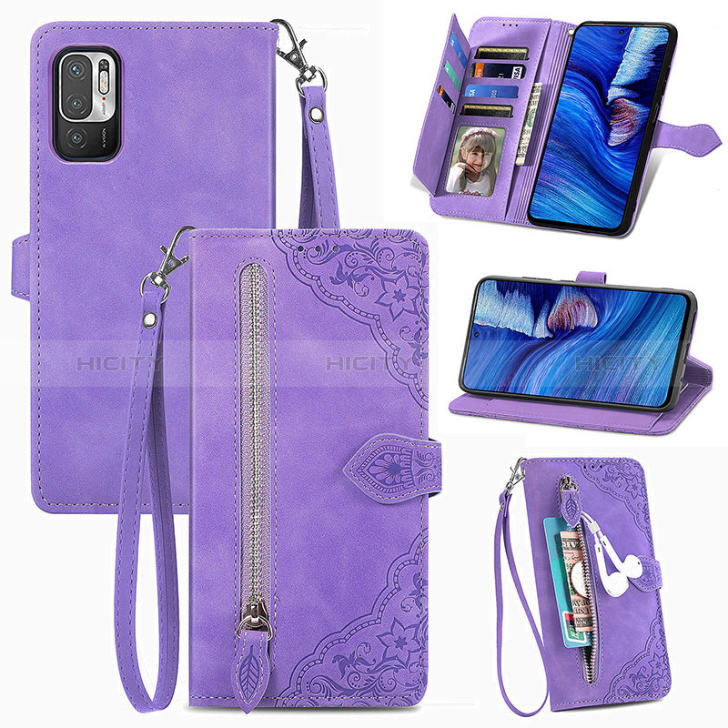 Handytasche Stand Schutzhülle Flip Leder Hülle S06D für Xiaomi Redmi Note 11 SE 5G Violett