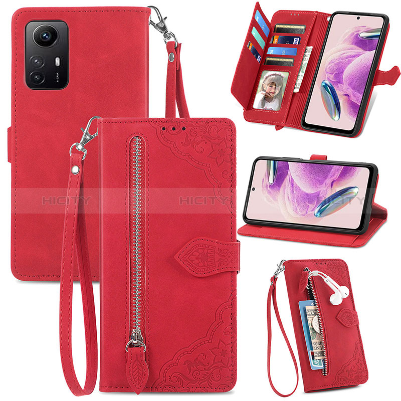 Handytasche Stand Schutzhülle Flip Leder Hülle S06D für Xiaomi Redmi Note 12S groß