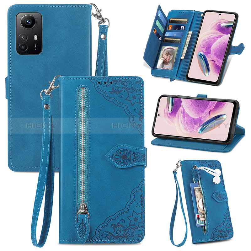 Handytasche Stand Schutzhülle Flip Leder Hülle S06D für Xiaomi Redmi Note 12S Blau