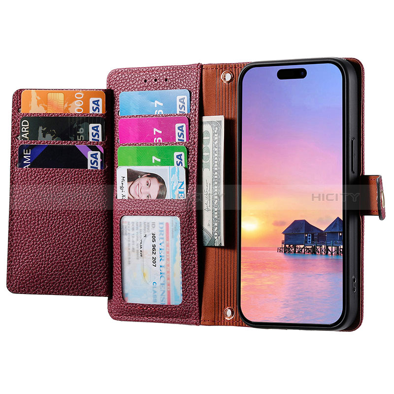 Handytasche Stand Schutzhülle Flip Leder Hülle S07D für Apple iPhone 13 groß