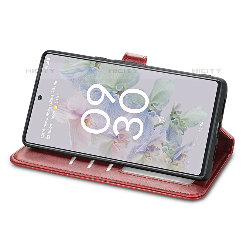 Handytasche Stand Schutzhülle Flip Leder Hülle S07D für Google Pixel 6a 5G groß