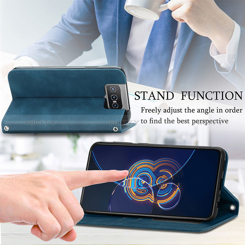 Handytasche Stand Schutzhülle Flip Leder Hülle S08D für Asus Zenfone 7 Pro ZS671KS groß