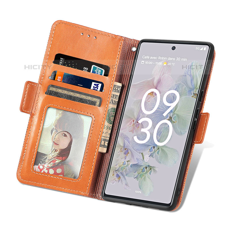 Handytasche Stand Schutzhülle Flip Leder Hülle S08D für Google Pixel 6a 5G groß