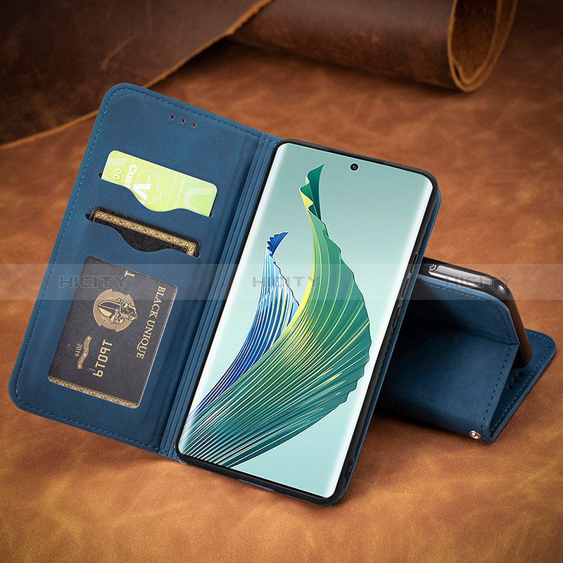 Handytasche Stand Schutzhülle Flip Leder Hülle S08D für Huawei Honor Magic5 Lite 5G Blau