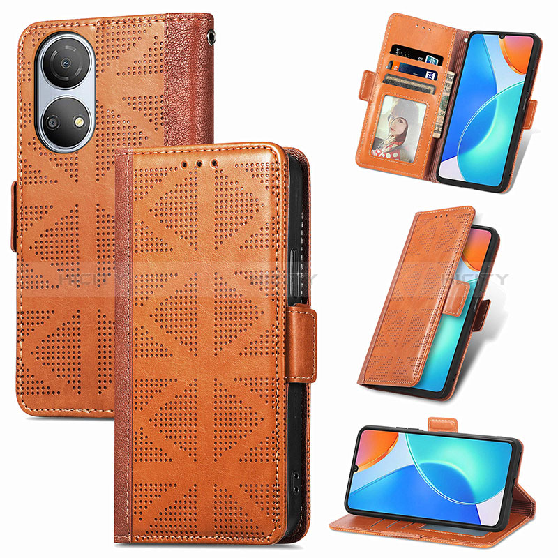 Handytasche Stand Schutzhülle Flip Leder Hülle S08D für Huawei Honor X7