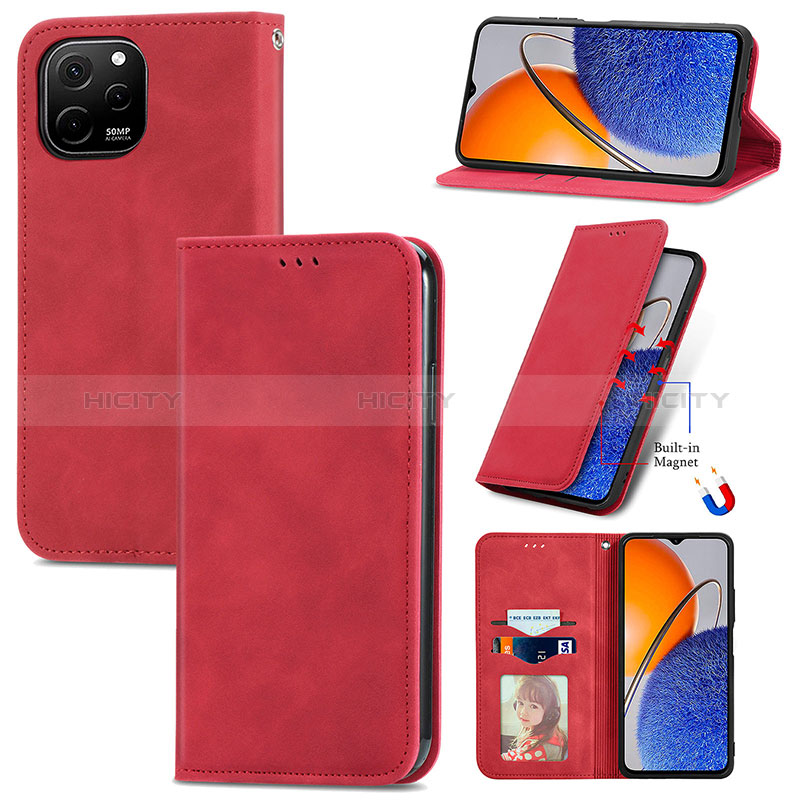 Handytasche Stand Schutzhülle Flip Leder Hülle S08D für Huawei Nova Y61 groß