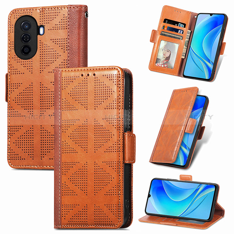 Handytasche Stand Schutzhülle Flip Leder Hülle S08D für Huawei Nova Y71