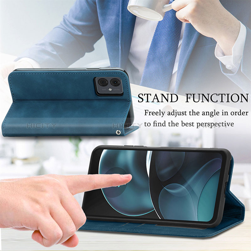 Handytasche Stand Schutzhülle Flip Leder Hülle S08D für Motorola Moto G14 groß