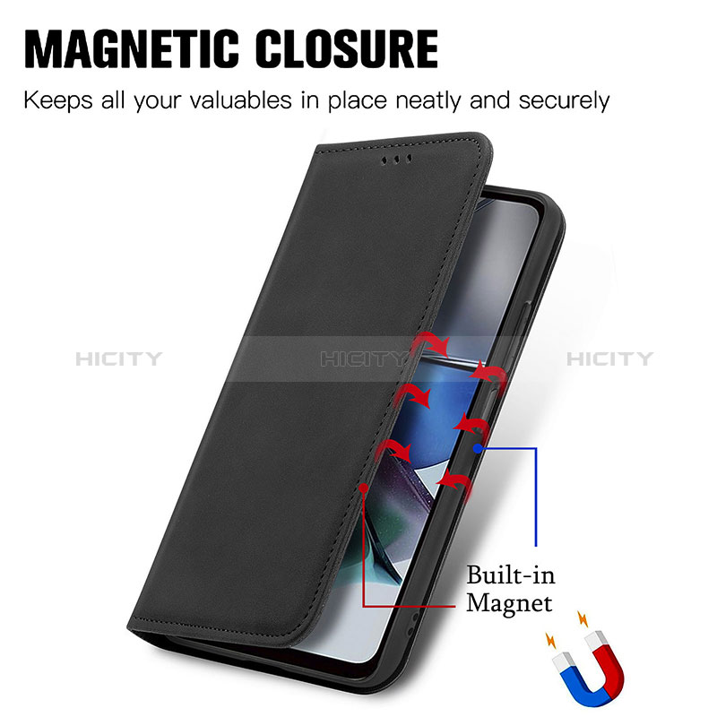 Handytasche Stand Schutzhülle Flip Leder Hülle S08D für Motorola Moto G23 groß