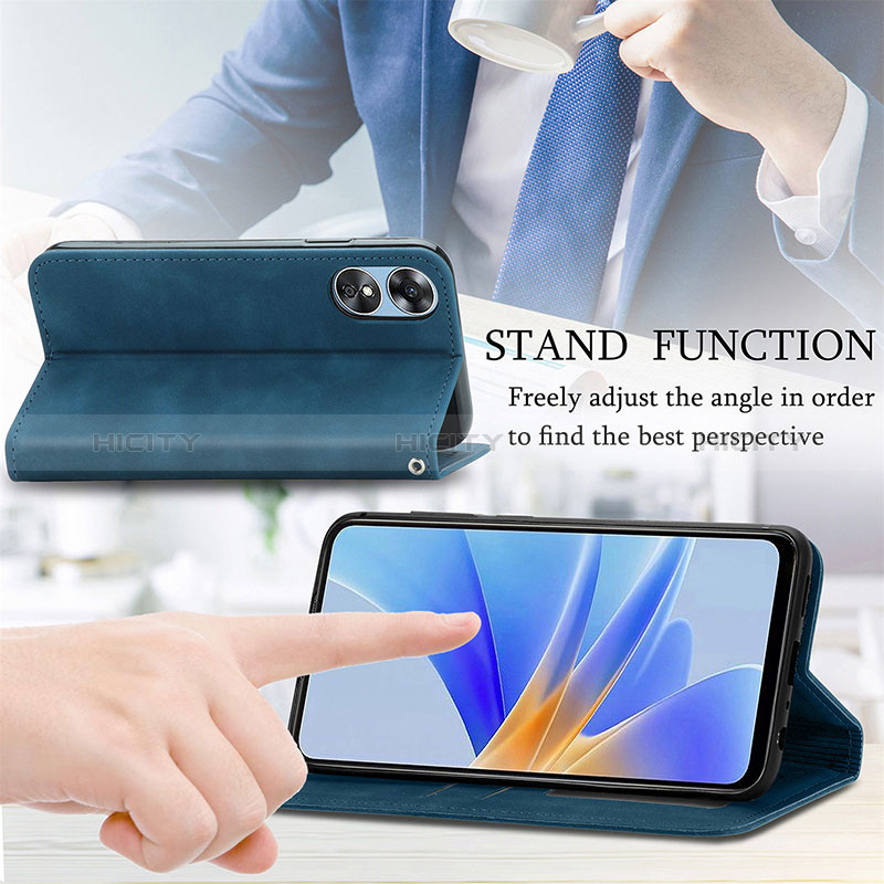 Handytasche Stand Schutzhülle Flip Leder Hülle S08D für Oppo A17