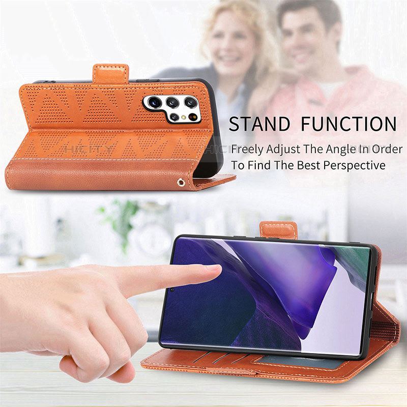 Handytasche Stand Schutzhülle Flip Leder Hülle S08D für Samsung Galaxy S21 Ultra 5G