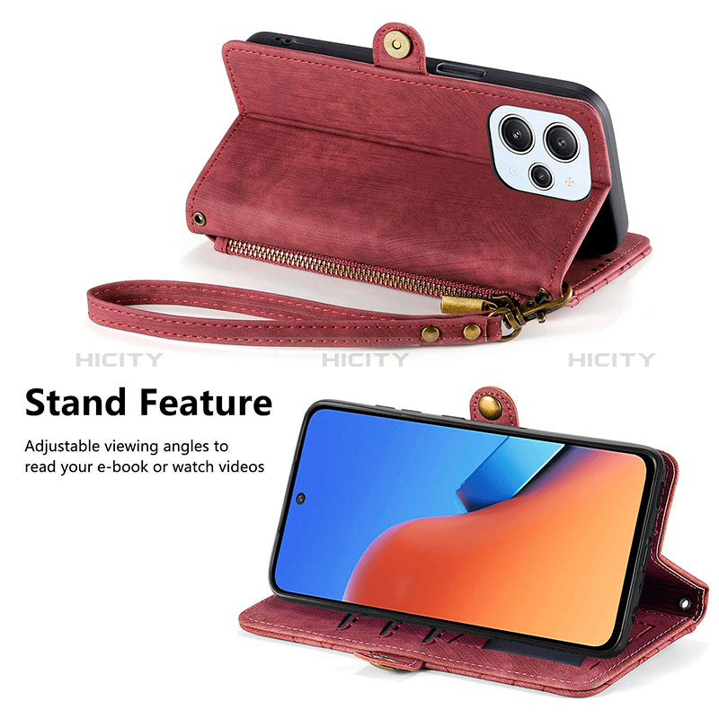 Handytasche Stand Schutzhülle Flip Leder Hülle S08D für Xiaomi Redmi 12 4G groß