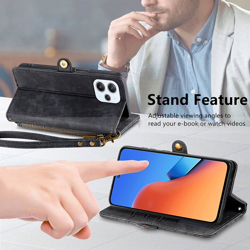 Handytasche Stand Schutzhülle Flip Leder Hülle S08D für Xiaomi Redmi 12 4G groß