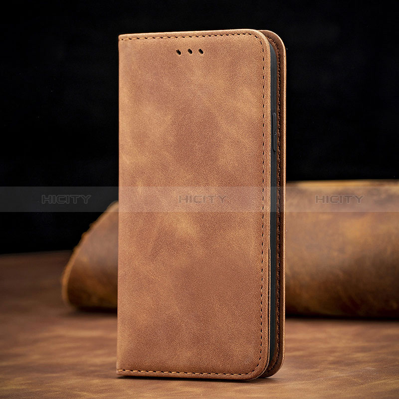 Handytasche Stand Schutzhülle Flip Leder Hülle S08D für Xiaomi Redmi 9 Prime India Braun Plus