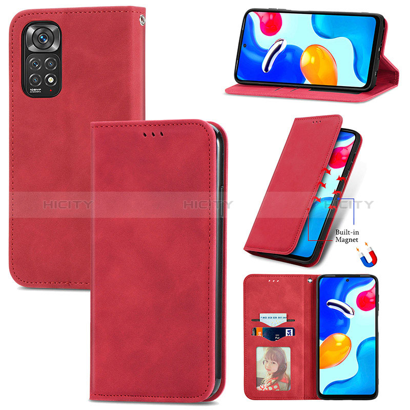 Handytasche Stand Schutzhülle Flip Leder Hülle S08D für Xiaomi Redmi Note 11S 4G groß